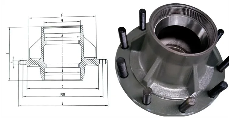 High Quality Semi Trailer Spare Parts Rear Wheel Hub Supllied by Factory